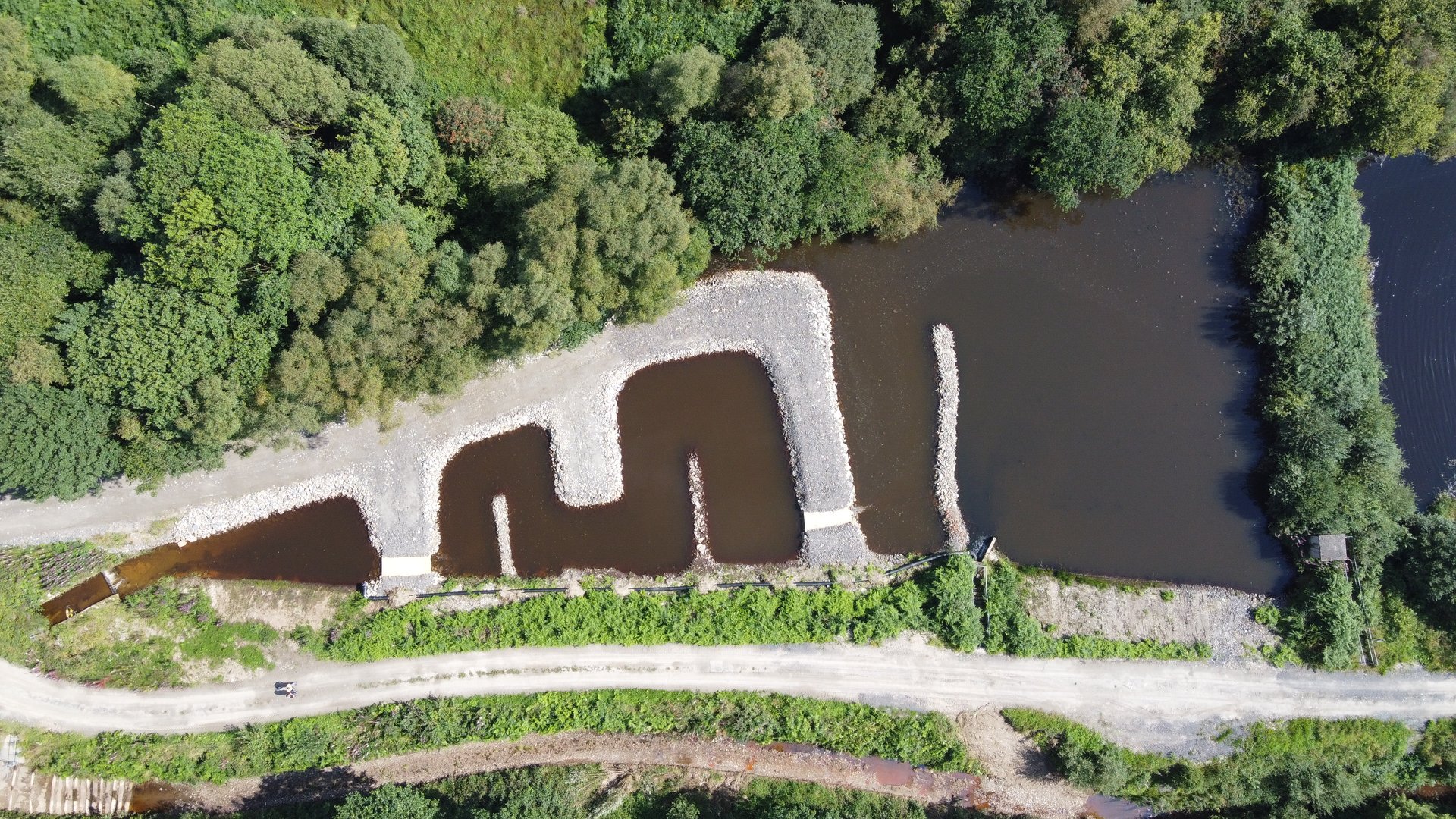 Aerial view of the residuum lodge